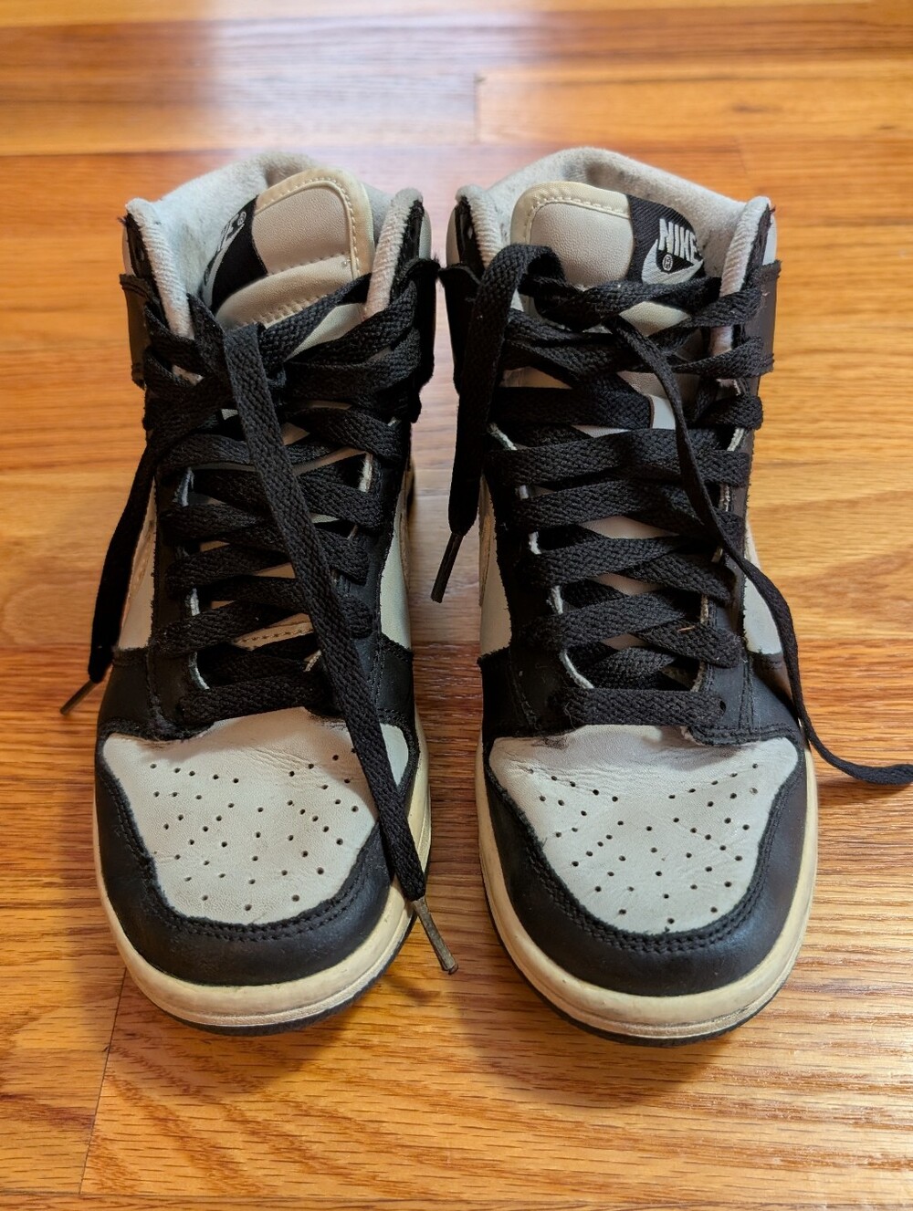 Nike Dunk High-Top Sneakers in Black & Light Gray